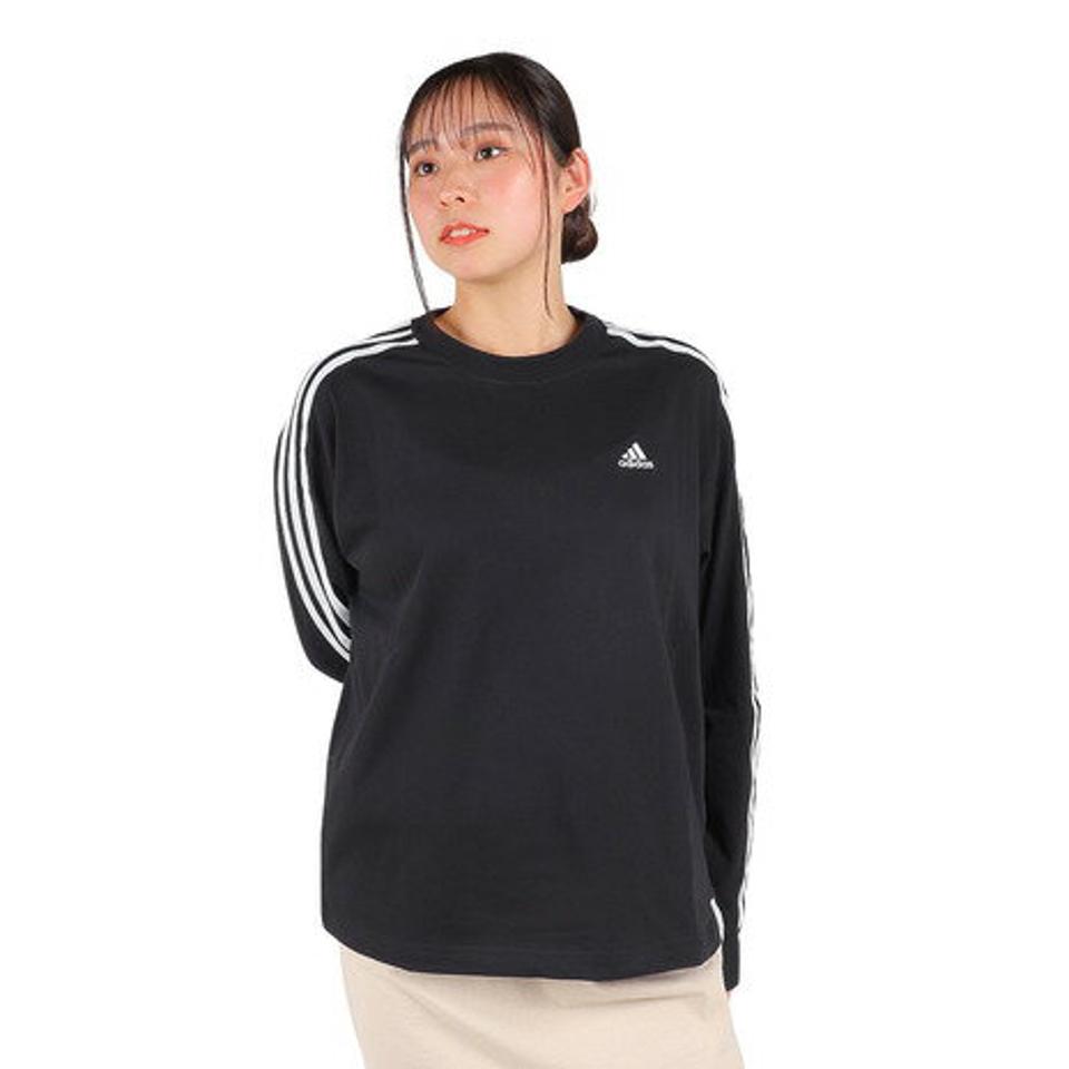 アディダス（adidas）（レディース）エッセンシャルズ プラス 3ストライプ 長袖Tシャツ KVF78