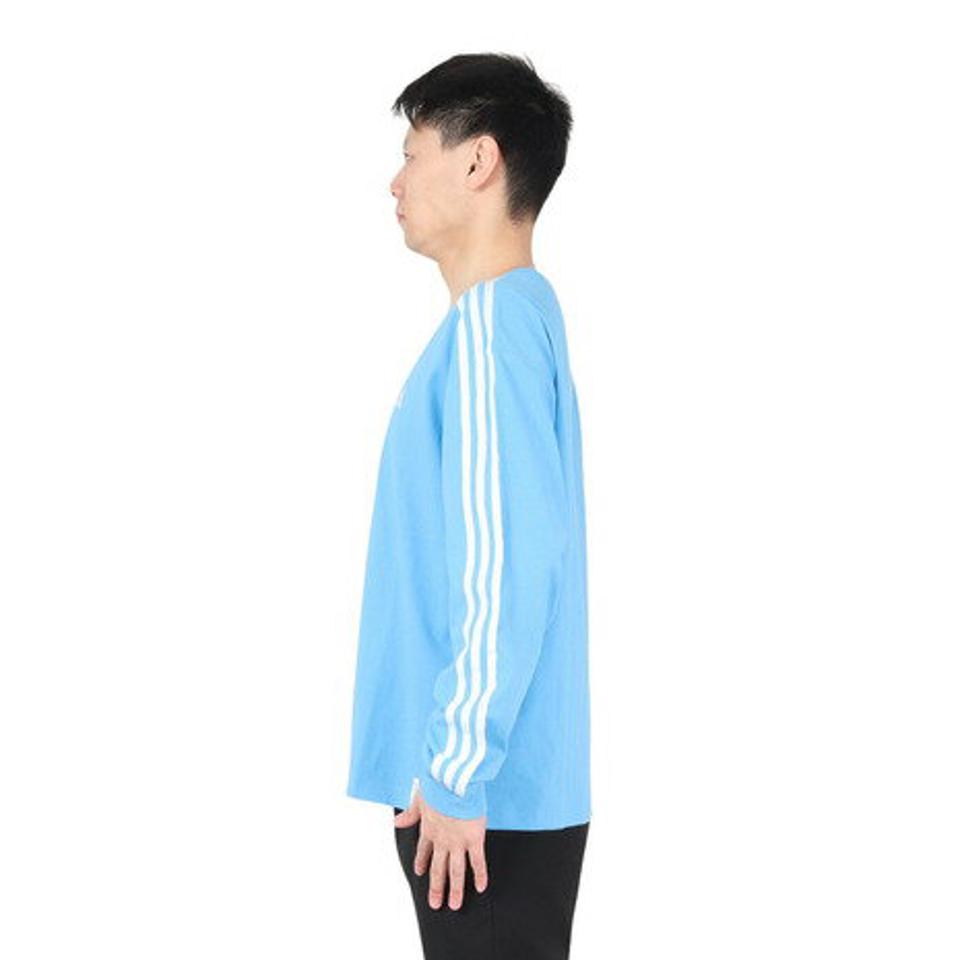 アディダス（adidas）（メンズ）エッセンシャルズ プラス ルーズフィット スリーストライプス長袖Tシャツ KWE93-JF3914