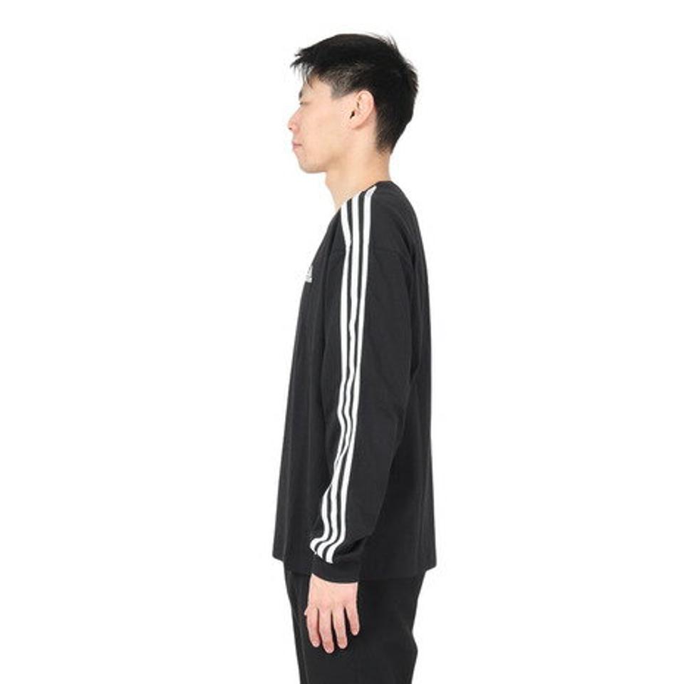 アディダス（adidas）（メンズ）エッセンシャルズ プラス ルーズフィット スリーストライプス長袖Tシャツ KWE93-JF3907/JF3914