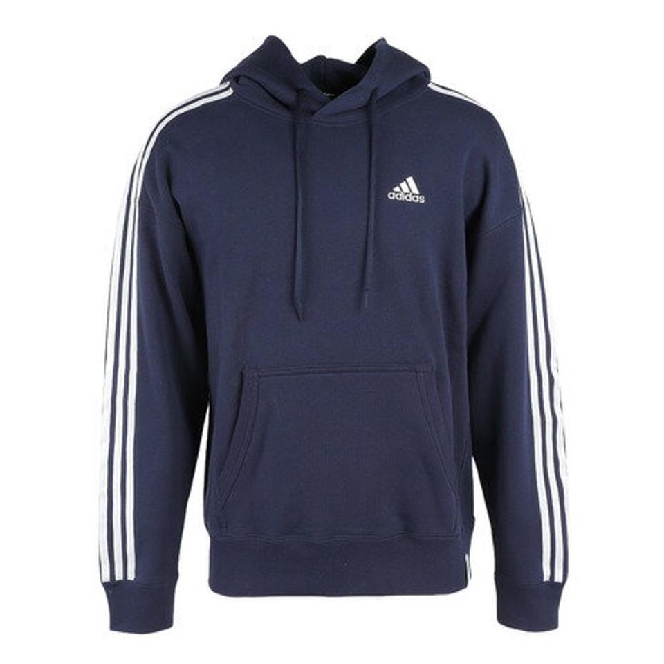 アディダス（adidas）（メンズ）エッセンシャルズ プラス スリーストライプス フレンチテリー プルオーバーパーカー KWF08-JF3983