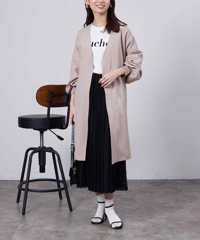 袖口リブ着流しコート