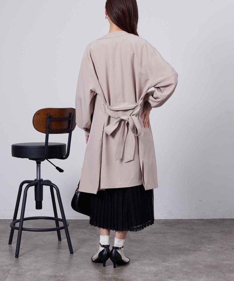 袖口リブ着流しコート