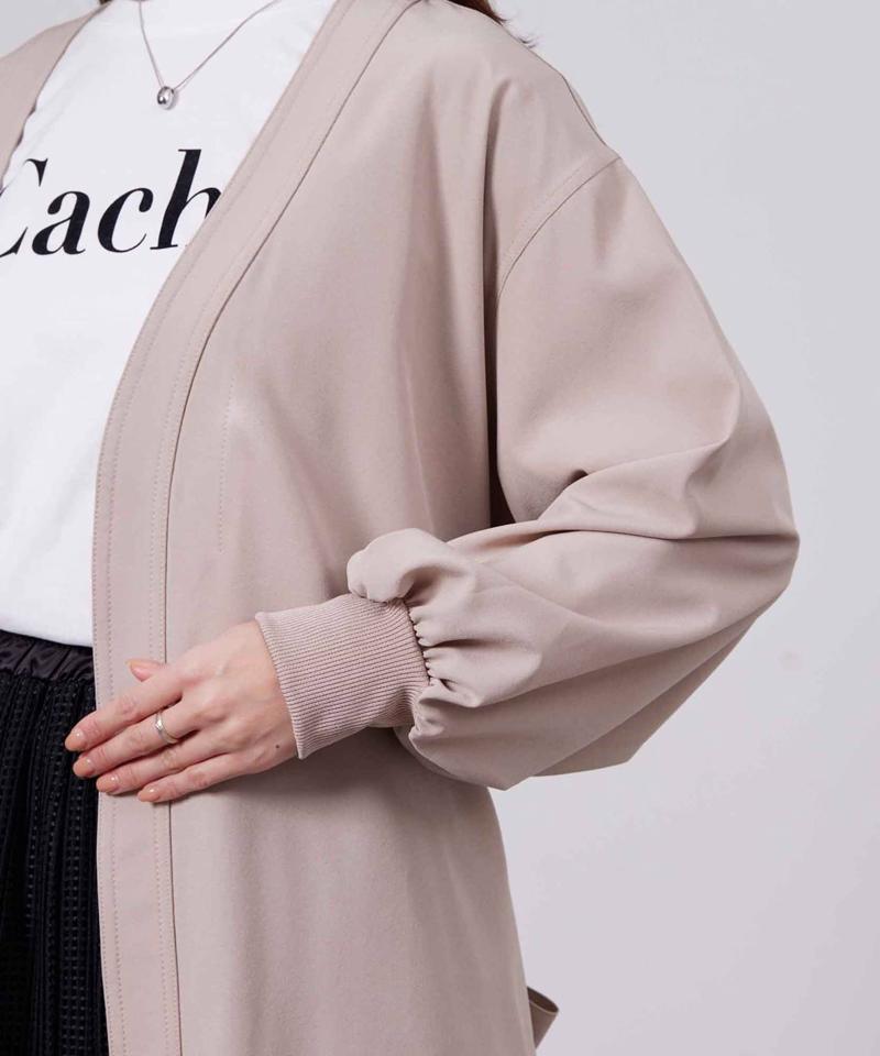 袖口リブ着流しコート