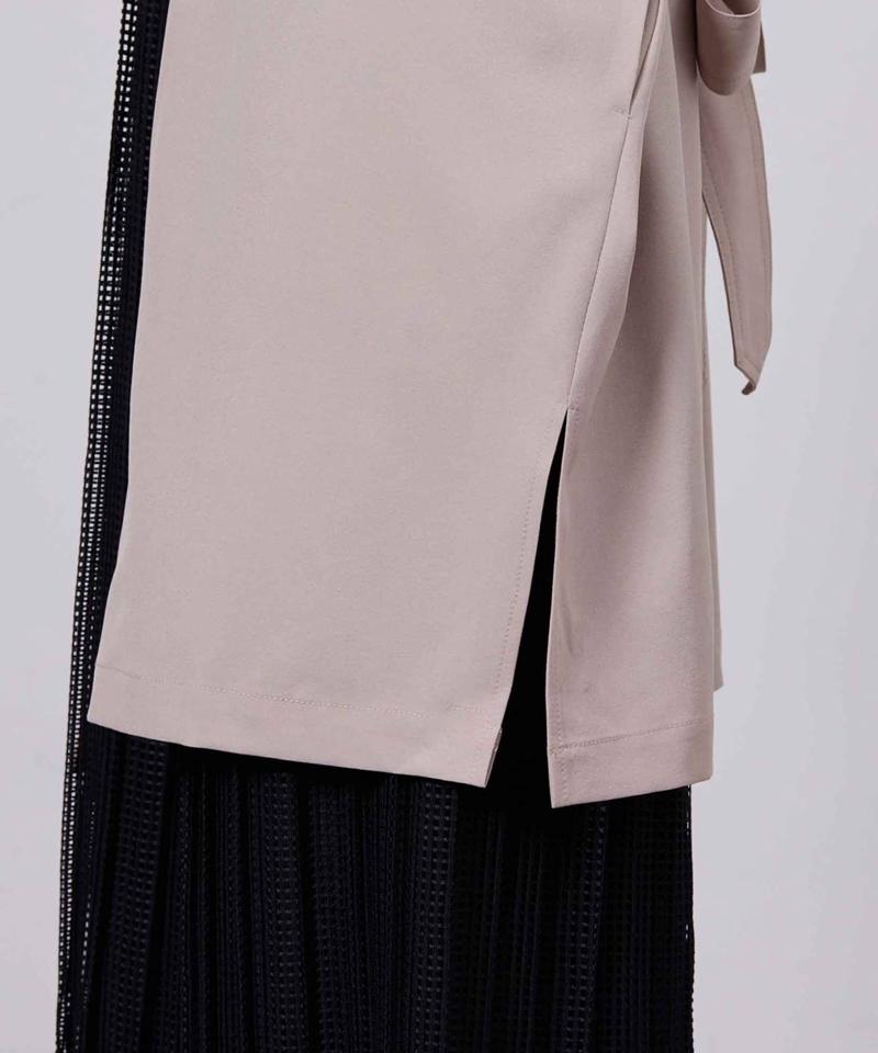 袖口リブ着流しコート