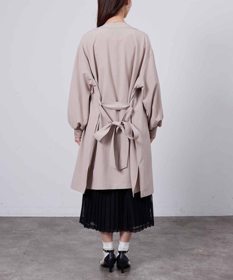 袖口リブ着流しコート