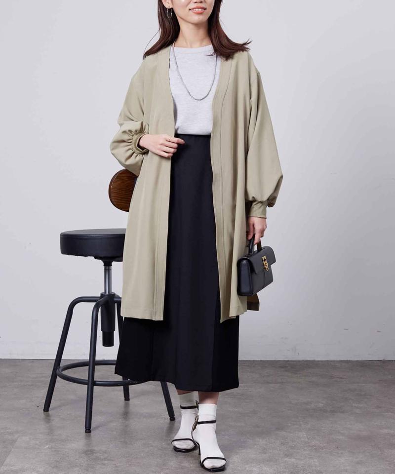 袖口リブ着流しコート