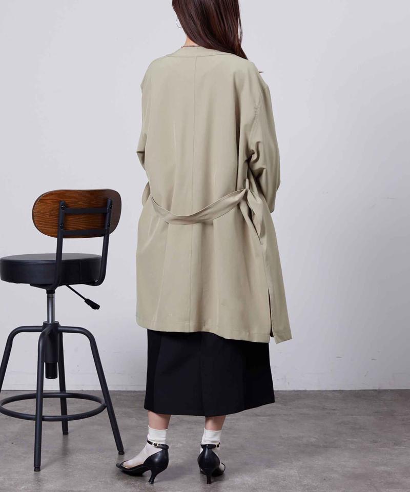 袖口リブ着流しコート