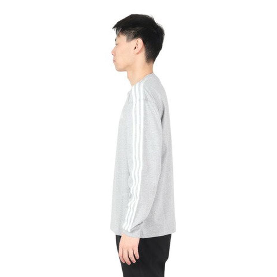 アディダス（adidas）（メンズ）エッセンシャルズ プラス ルーズフィット スリーストライプス長袖Tシャツ KWE93-JF3909