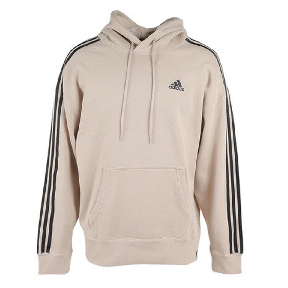 アディダス（adidas）（メンズ）エッセンシャルズ プラス スリーストライプス フレンチテリー プルオーバーパーカー KWF08-JF3988