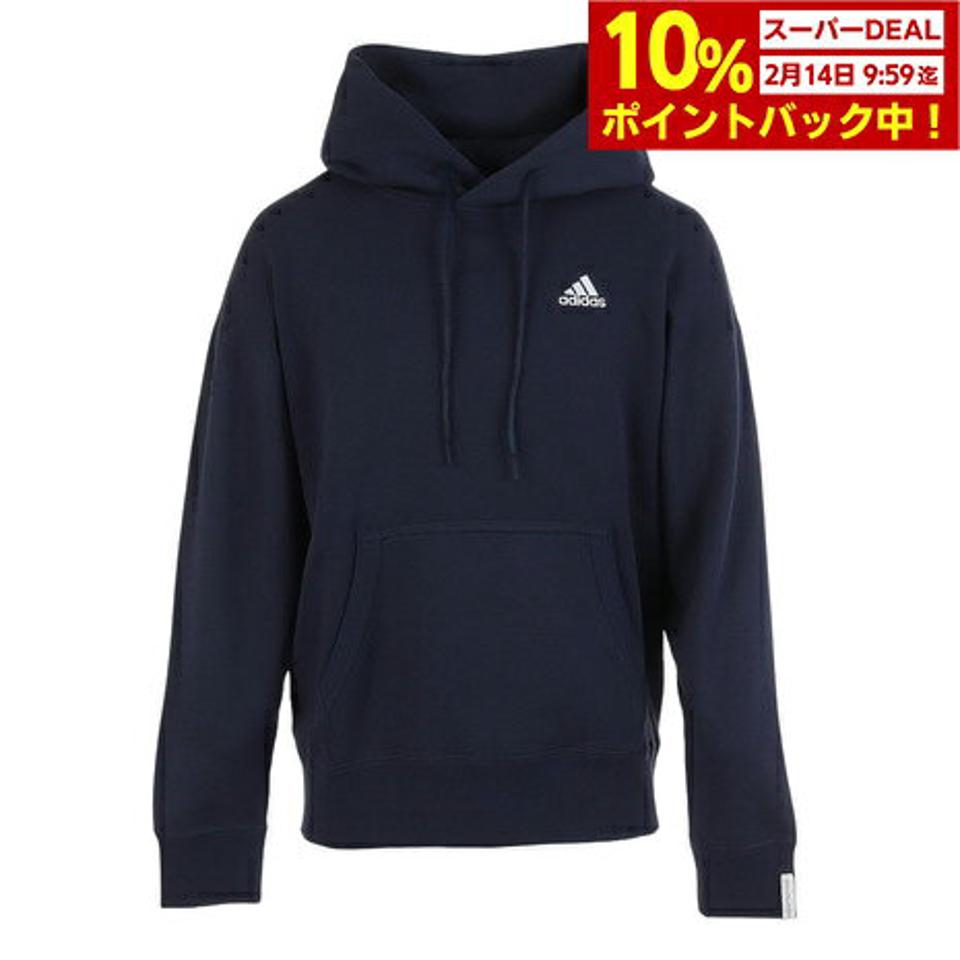アディダス（adidas）（メンズ）エッセンシャルズ プラス ルーズフィット スモールロゴ フレンチテリー プルオーバーパーカー KWE97-JF3928