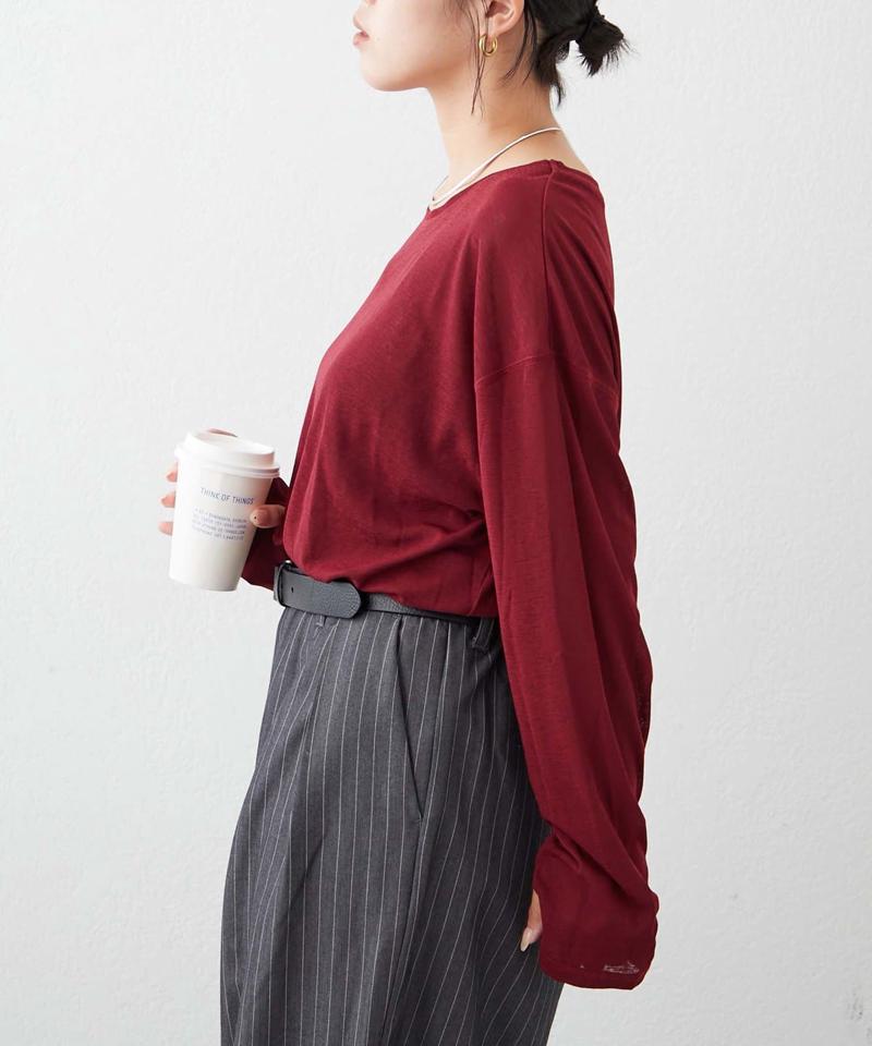 【17色展開】サイドスリットシアートップス