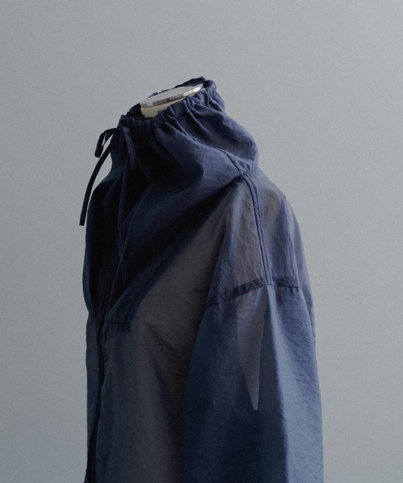 Organdie high neck zip shirt