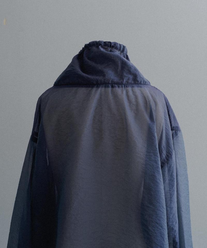 Organdie high neck zip shirt