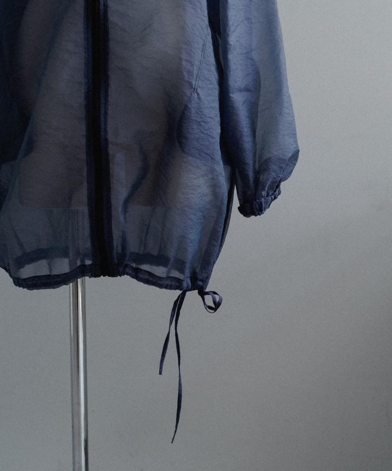 Organdie high neck zip shirt