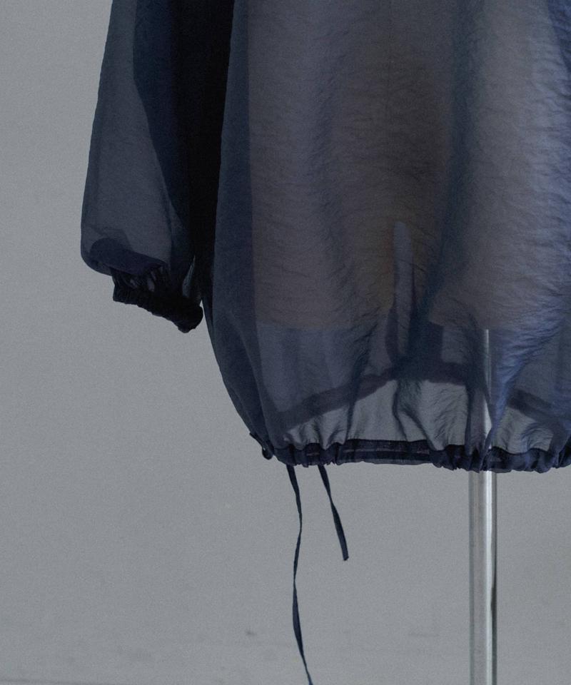 Organdie high neck zip shirt