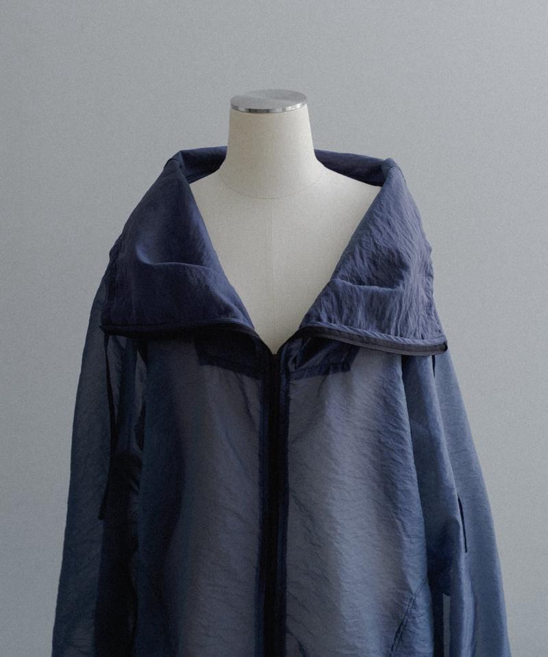 Organdie high neck zip shirt