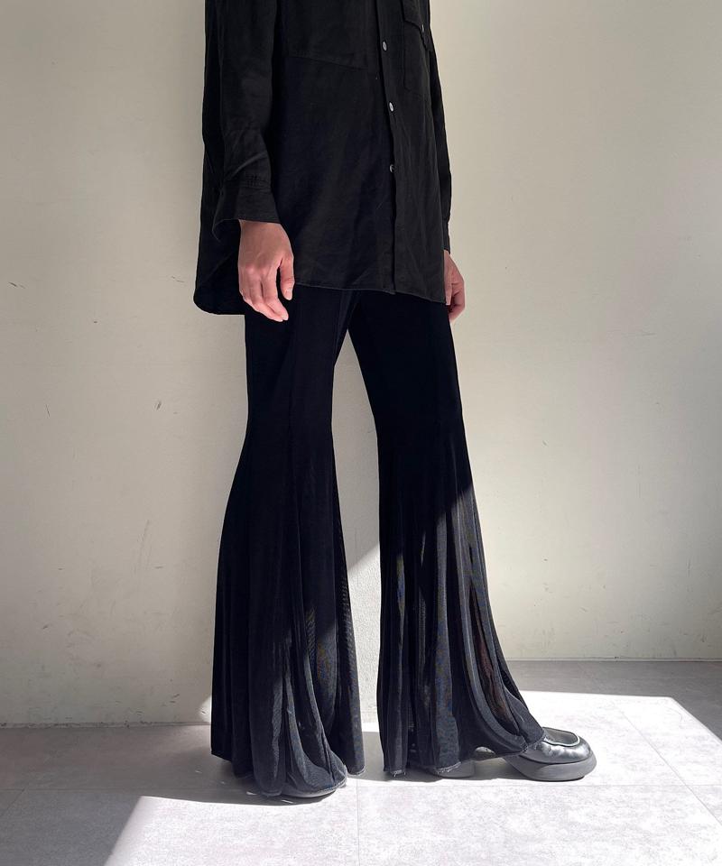 Sheer rib flared leggings
