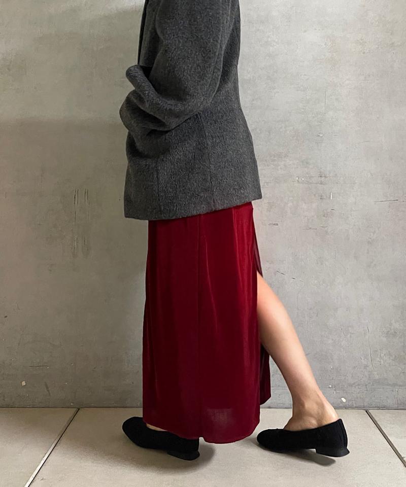 Sheer rib zip skirt
