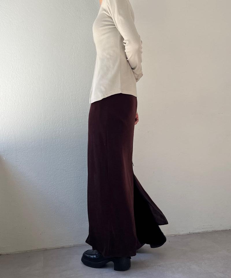 Sheer rib zip skirt