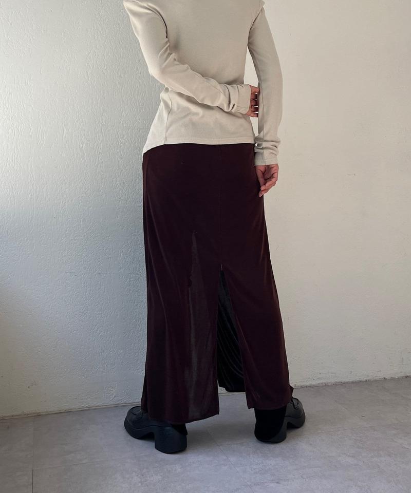 Sheer rib zip skirt