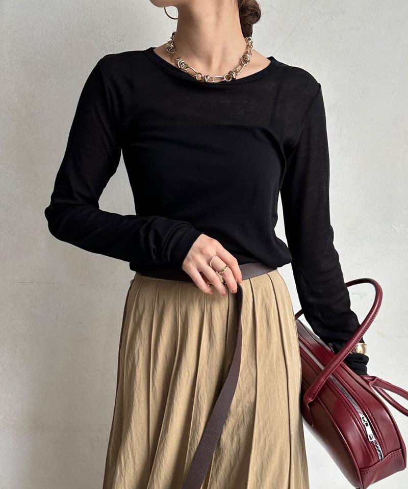 【新色追加/柔らかい着心地/インナーにも使える】コットンシアーTEE