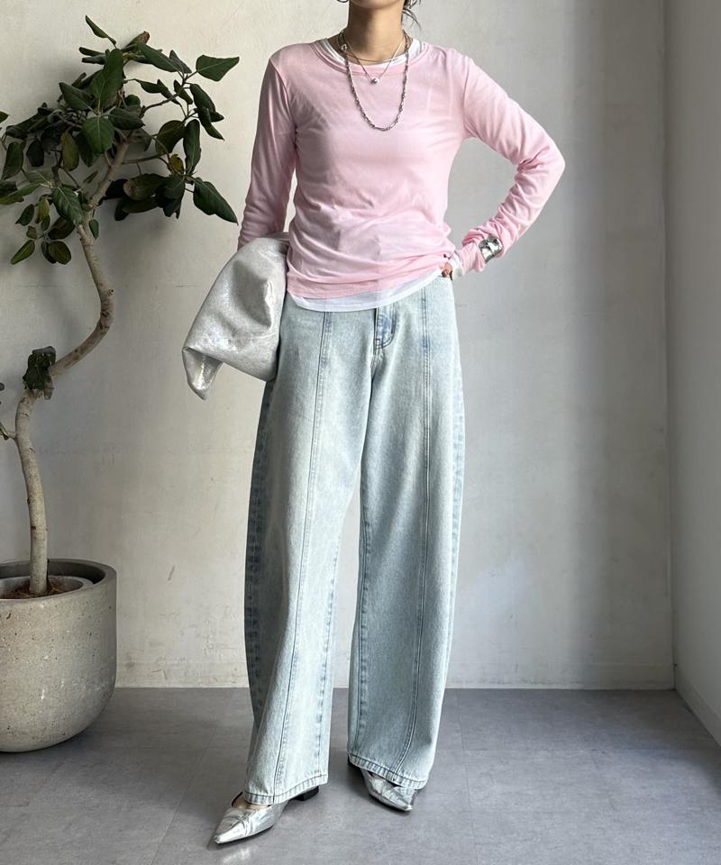 【新色追加/柔らかい着心地/インナーにも使える】コットンシアーTEE