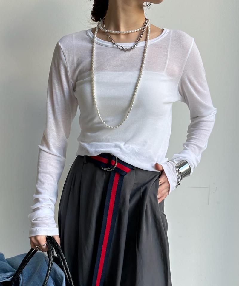 【新色追加/柔らかい着心地/インナーにも使える】コットンシアーTEE