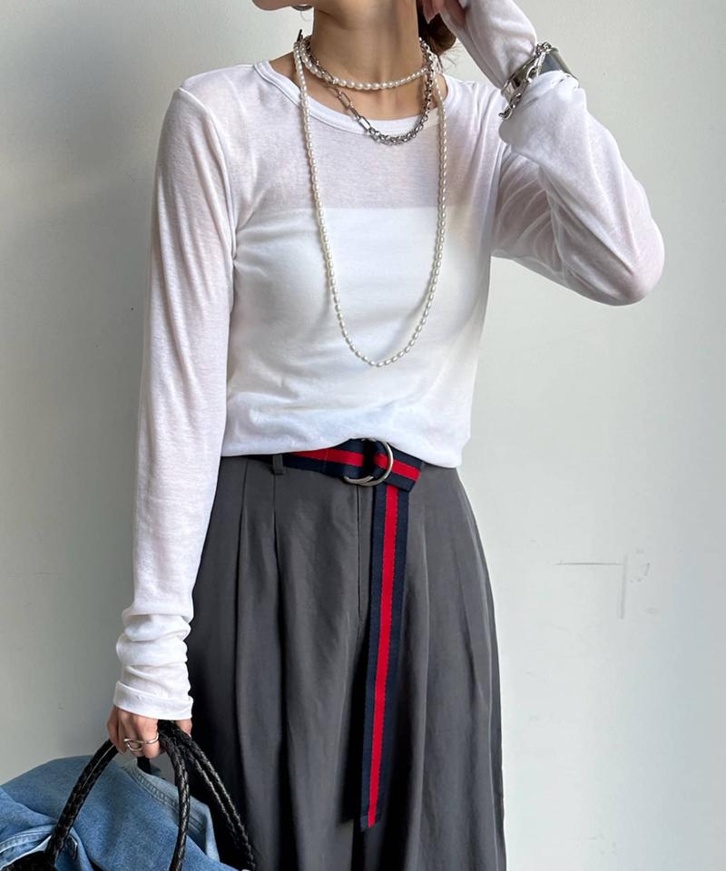 【新色追加/柔らかい着心地/インナーにも使える】コットンシアーTEE