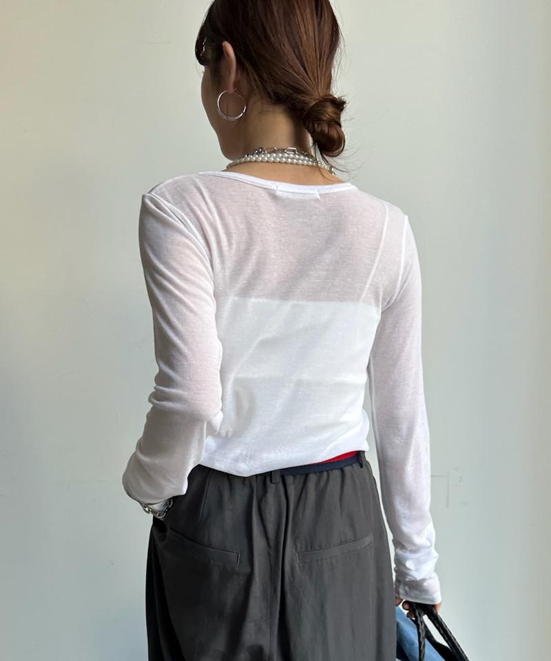 【新色追加/柔らかい着心地/インナーにも使える】コットンシアーTEE