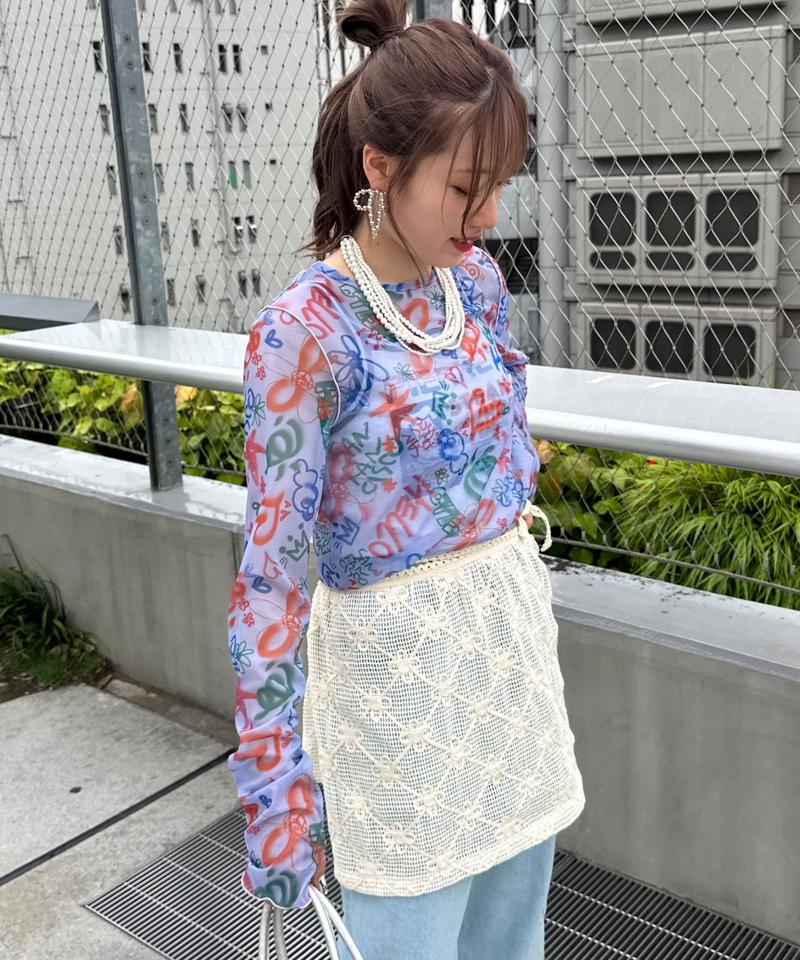 【HELLO.SANFRANCISCO/ハローサンフランシスコ】ハンドペイントプリントシアーTEE