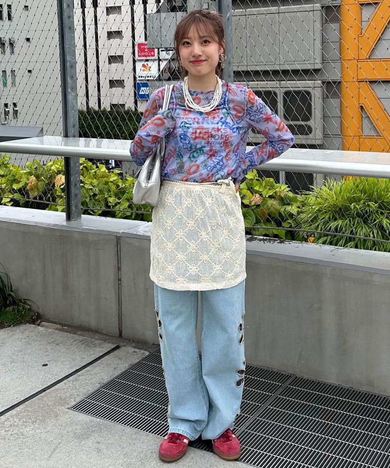 【HELLO.SANFRANCISCO/ハローサンフランシスコ】ハンドペイントプリントシアーTEE