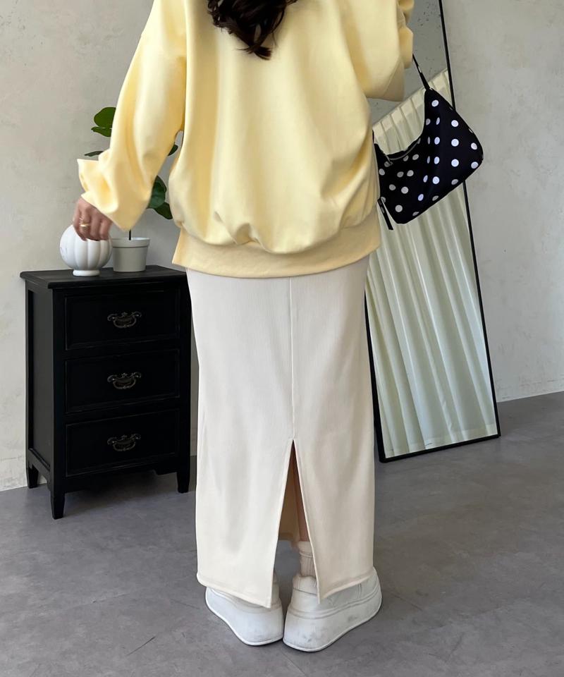 ウエストドロストカットリブナロースカート