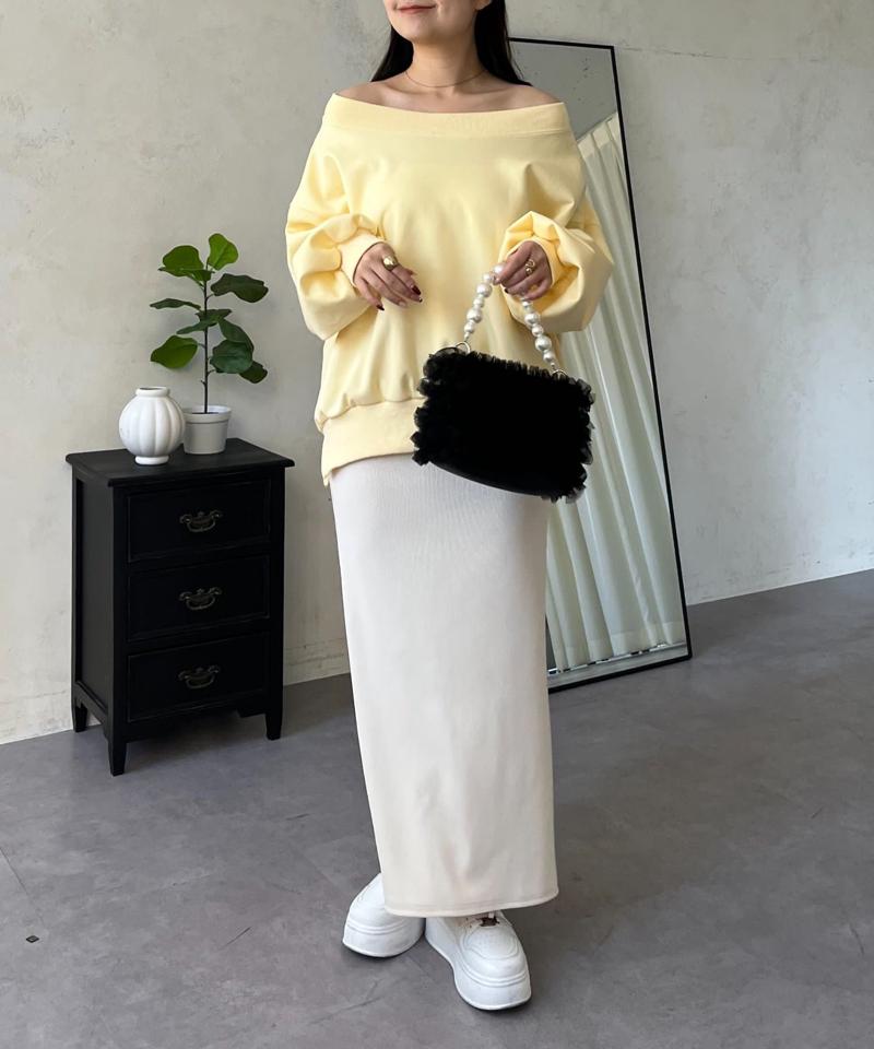 ウエストドロストカットリブナロースカート