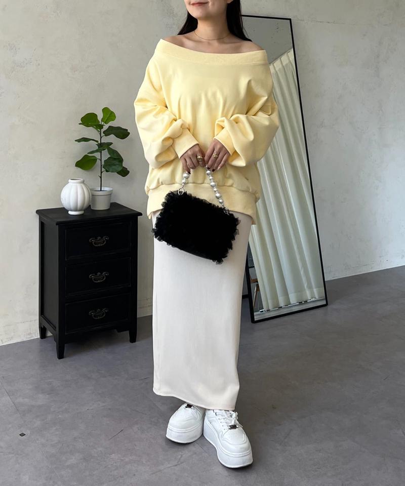 ウエストドロストカットリブナロースカート