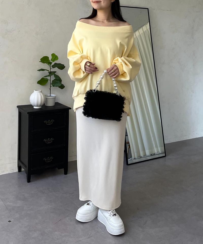 ウエストドロストカットリブナロースカート