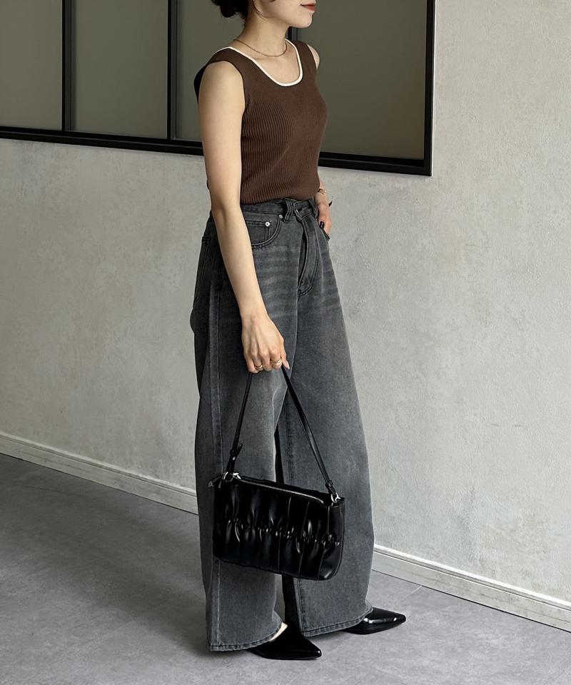 【前後2WAY】バイカラーリブニットタンク