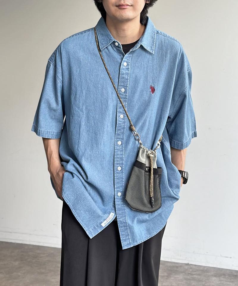 【U.S. POLO ASSN.】1ポイント刺繍半袖シャツ