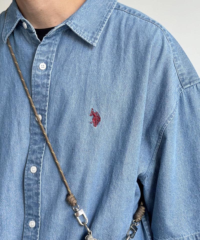 【U.S. POLO ASSN.】1ポイント刺繍半袖シャツ