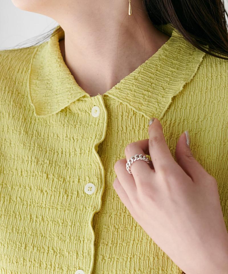 【新色追加!/WEB限定】衿付きジャガードカーディガン