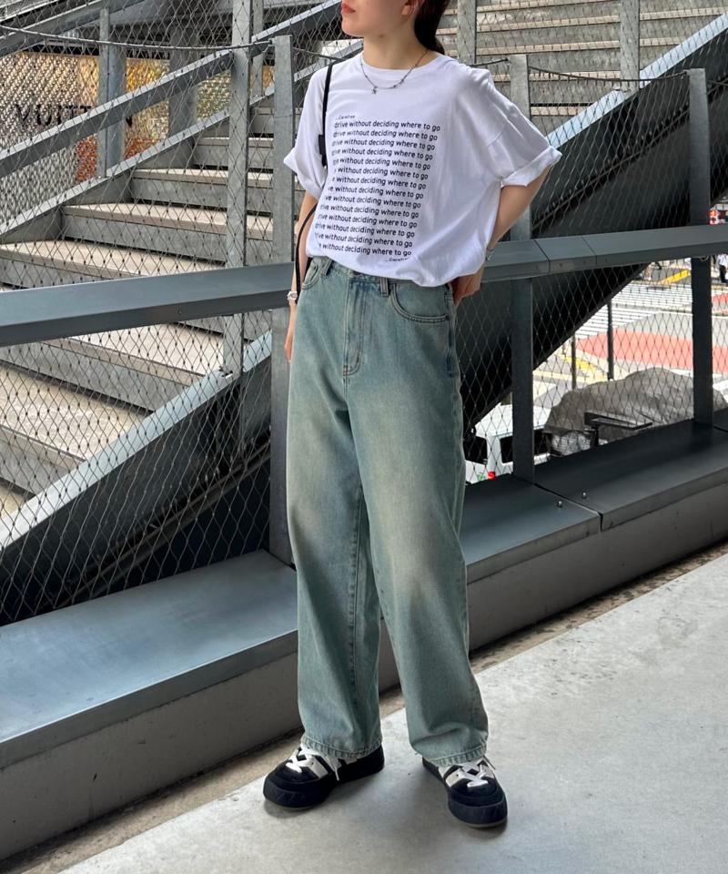 【UNISEX】【新色追加】メッセージプリント半袖Tee