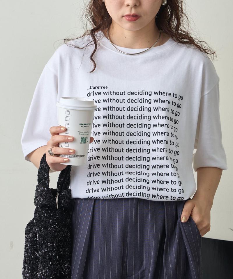 【UNISEX】【新色追加】メッセージプリント半袖Tee