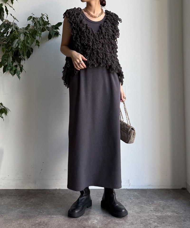 【全骨格細見え】ブークレーダンボールタンクワンピース