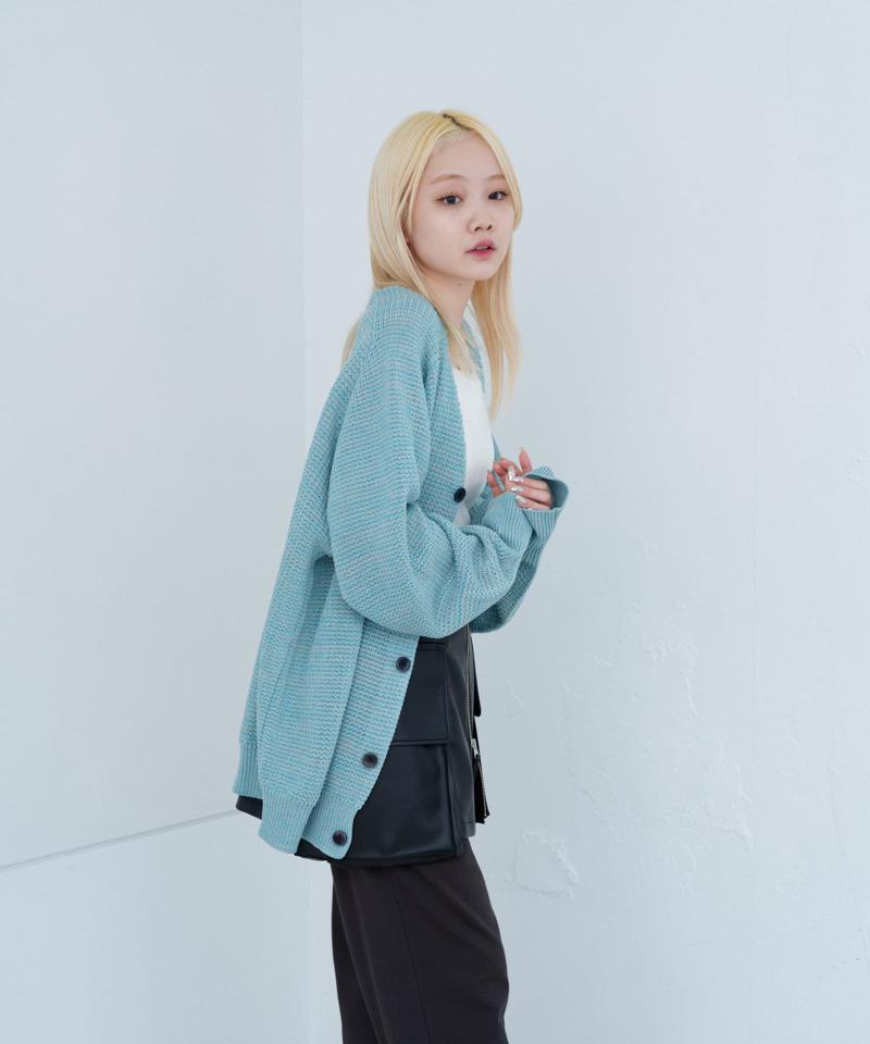 【Kastane】ミックスヤーンワッフルニットカーディガン