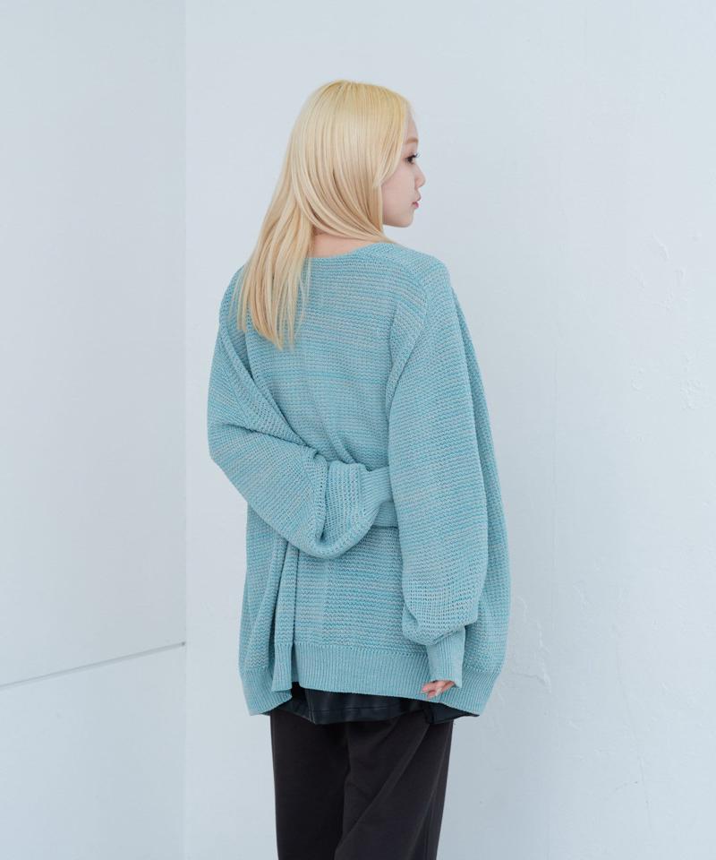 【Kastane】ミックスヤーンワッフルニットカーディガン