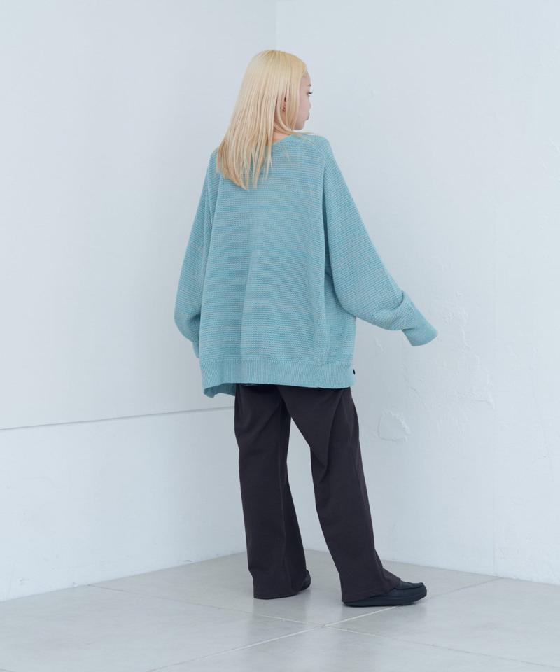 【Kastane】ミックスヤーンワッフルニットカーディガン