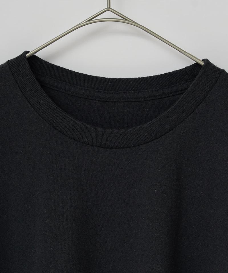 【Kastane】フェイデッドブラックロゴプリントTシャツ