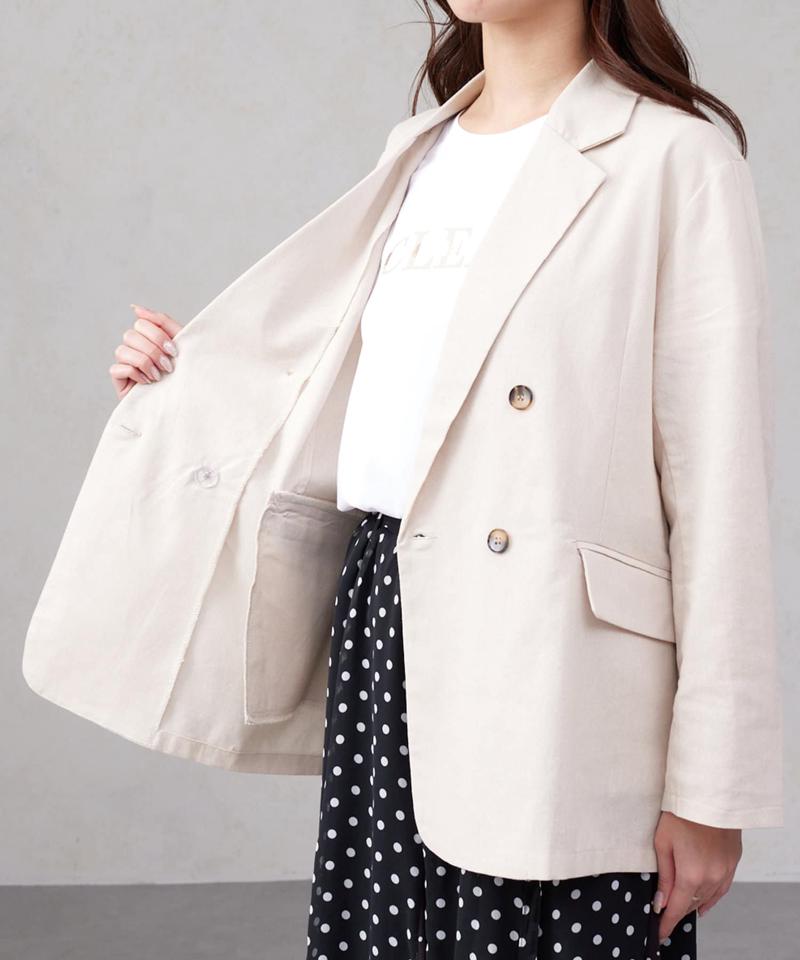 リネンテーラードジャケット