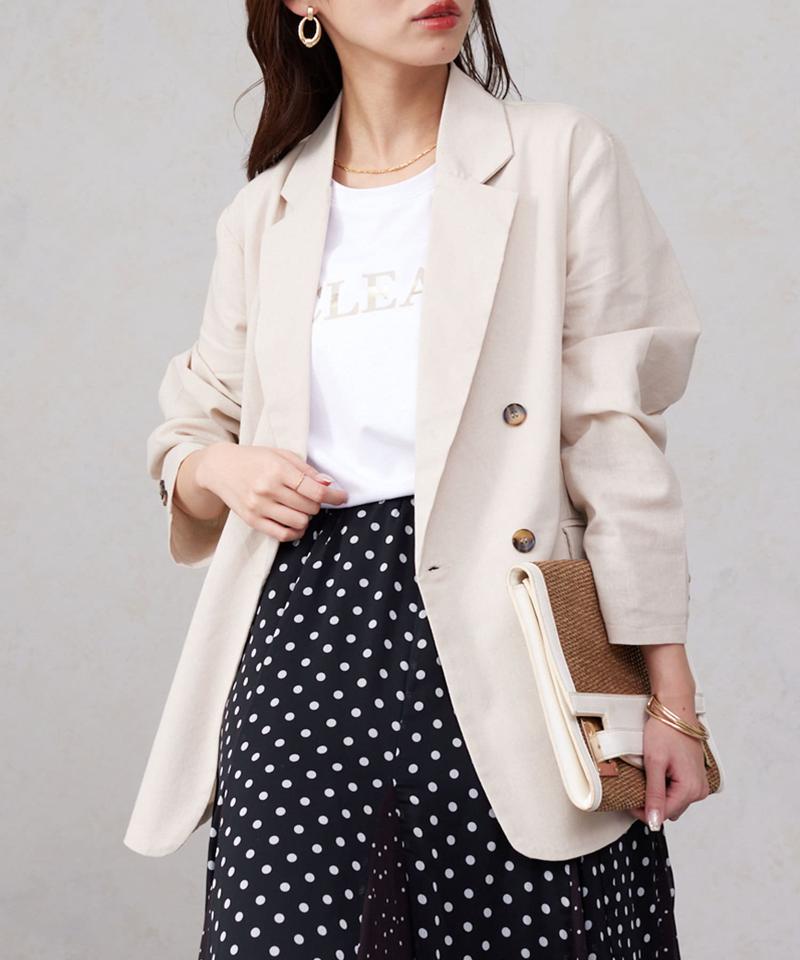 リネンテーラードジャケット