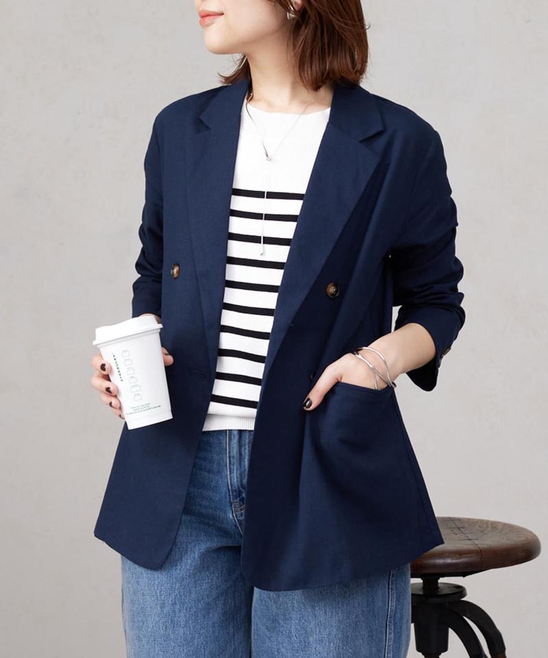 リネンテーラードジャケット