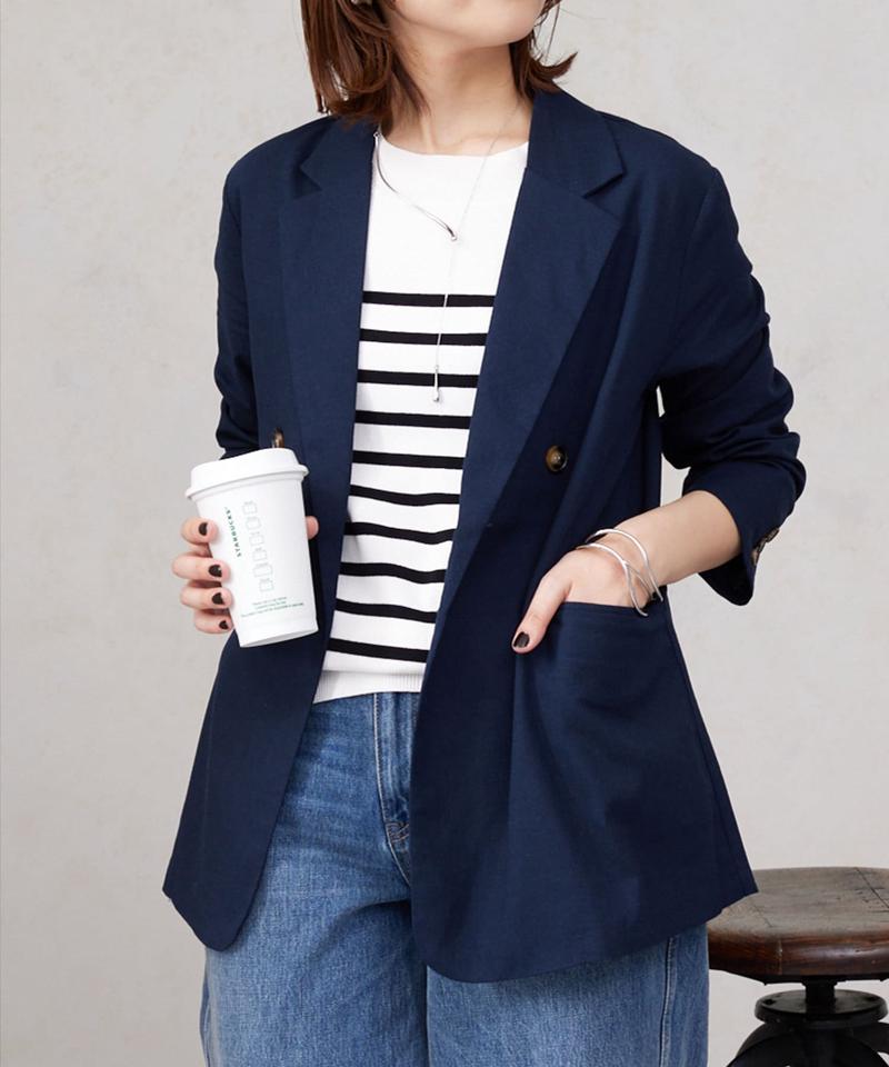 リネンテーラードジャケット